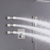 Thermostatic 3-Spray Shower System with High Pressure 6-Jet Brushed Nickel JK0138