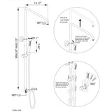 Wall-Mounted Outdoor Shower with 10-Inch Thin Rain Shower Head and Handheld Spray