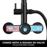 Wall-Mounted Outdoor Shower with 10-Inch Thin Rain Shower Head and Handheld Spray