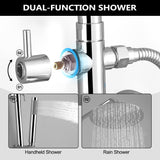 Wall-Mounted Outdoor Shower with 10-Inch Thin Rain Shower Head and Handheld Spray