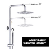 Outdoor Shower Fixture with 304 Stainless Steel 10” Rainfall Shower Head and Adjustable Slide Bar