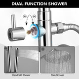 Outdoor Shower Fixture with 304 Stainless Steel 10” Rainfall Shower Head and Adjustable Slide Bar