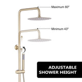 Wall-Mounted Outdoor Shower with 10-Inch Thin Rain Shower Head and Handheld Spray