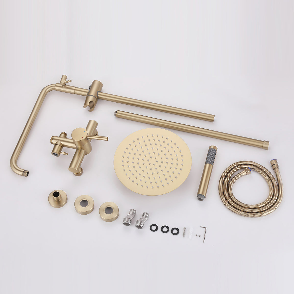 Outdoor Shower Fixture with 304 Stainless Steel 10-Inch Rainfall Shower Head and Adjustable Slide Bar