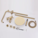 Wall-Mounted Outdoor Shower with 10-Inch Thin Rain Shower Head and Handheld Spray