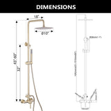 Wall-Mounted Outdoor Shower with 10-Inch Thin Rain Shower Head and Handheld Spray