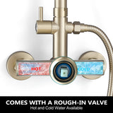 Wall-Mounted Outdoor Shower with 10-Inch Thin Rain Shower Head and Handheld Spray