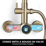 Outdoor Shower Fixture with 304 Stainless Steel 10” Rainfall Shower Head and Adjustable Slide Bar