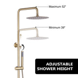 Outdoor Shower Fixture with 304 Stainless Steel 10” Rainfall Shower Head and Adjustable Slide Bar
