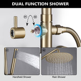 Outdoor Shower Fixture with 304 Stainless Steel 10” Rainfall Shower Head and Adjustable Slide Bar