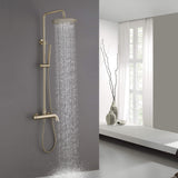 Shower System with Rainfall Head Handheld Spray and Tub Spout Adjustable Bracket