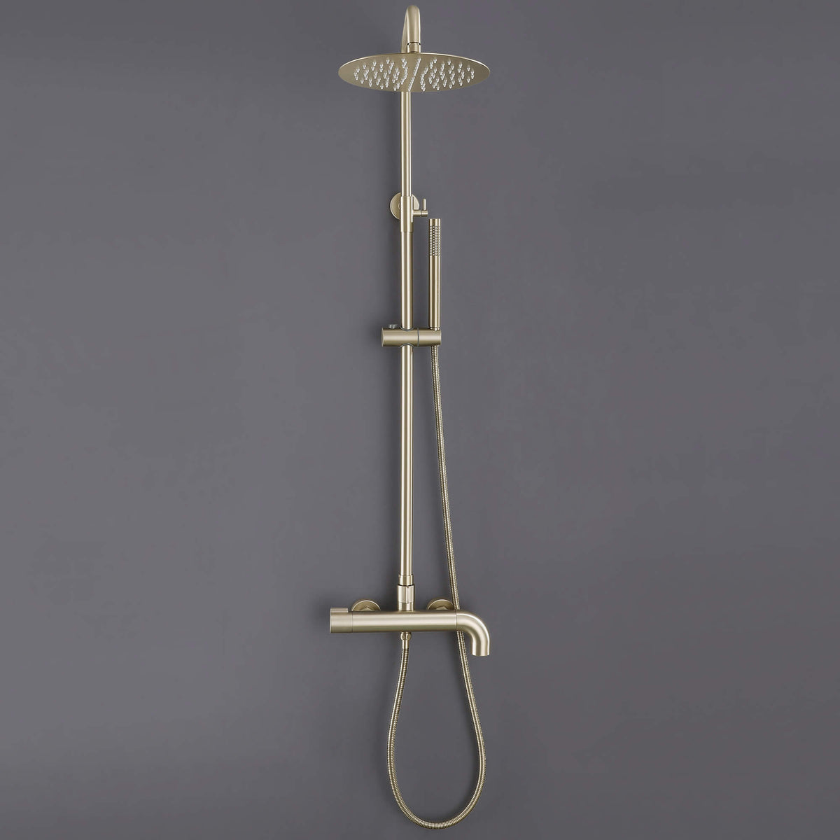 Modern Shower System with Adjustable Handheld Rainfall Head and Tub Spout