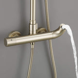 Shower System with Rainfall Head Handheld Spray and Tub Spout Adjustable Bracket