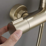 Shower System with Rainfall Head Handheld Spray and Tub Spout Adjustable Bracket