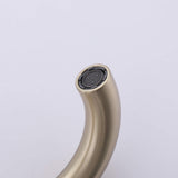 spout of single hole brushed gold faucet