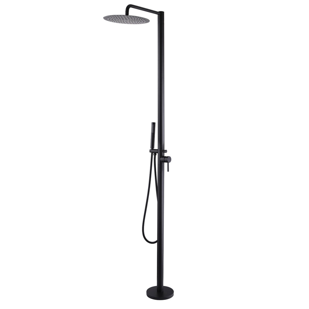304 Stainless Steel Freestanding Outdoor Shower with Rain Shower and Handheld Shower Head