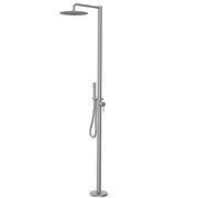 304 Stainless Steel Freestanding Outdoor Shower with Rain Shower and Handheld Shower Head