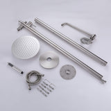 Stainless Steel Freestanding Outdoor Shower with Rain Shower and Handheld Shower Head JK0156