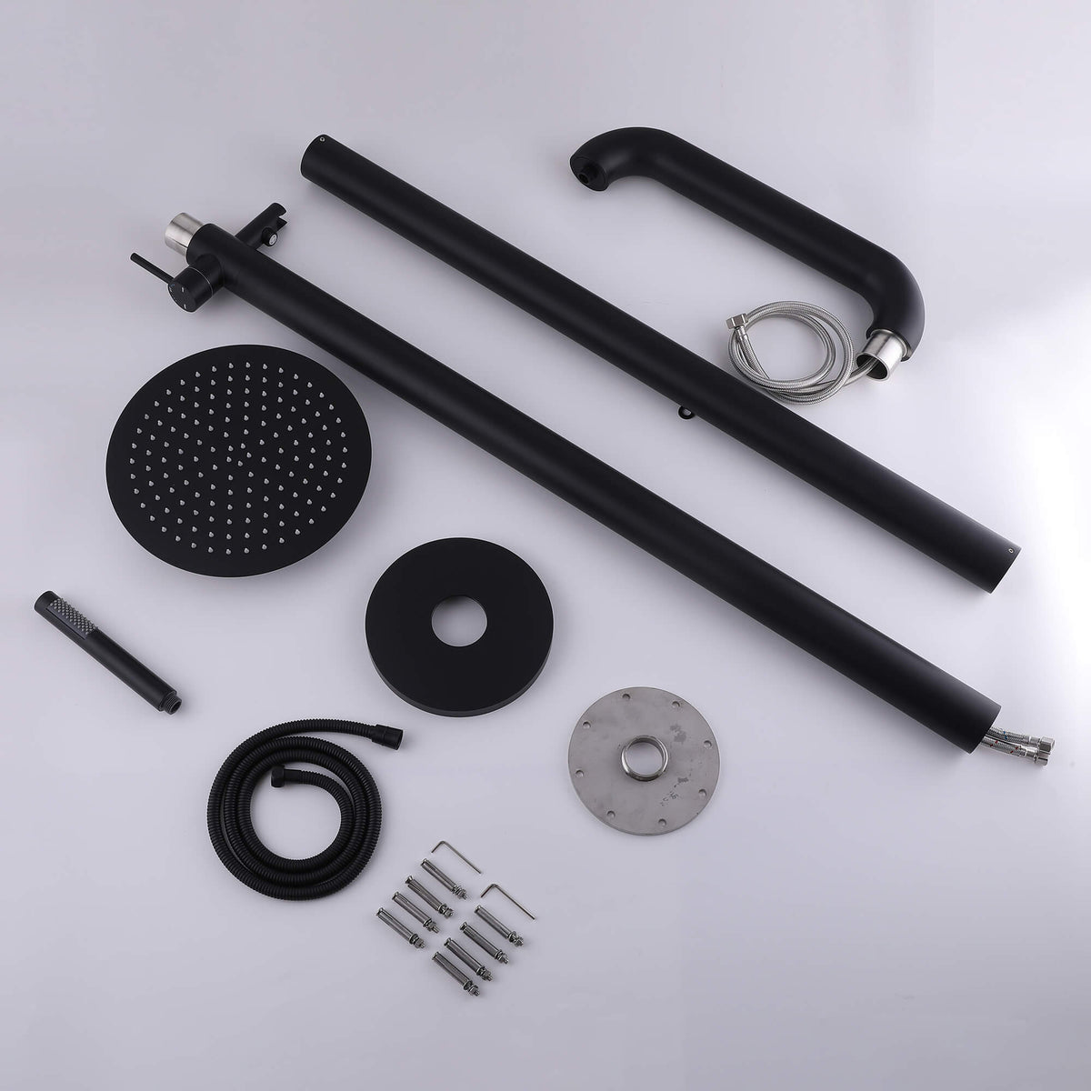 304 Stainless Steel Freestanding Outdoor Shower with Detachable Shower Head