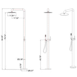 Stainless Steel Freestanding Outdoor Shower with Detachable Shower Head