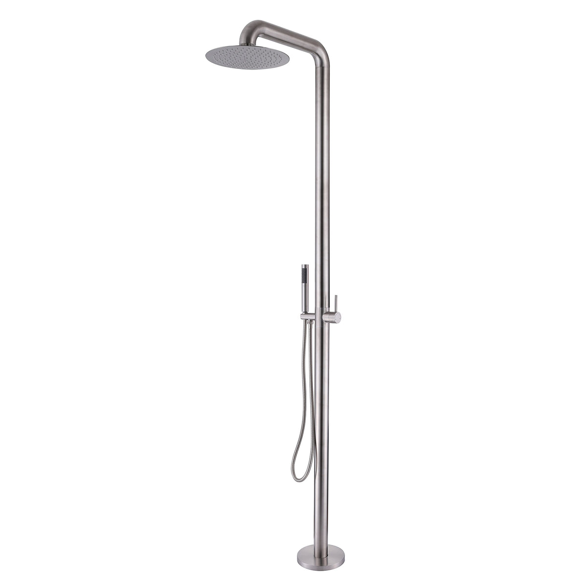 304 Stainless Steel Freestanding Outdoor Shower with Detachable Shower Head
