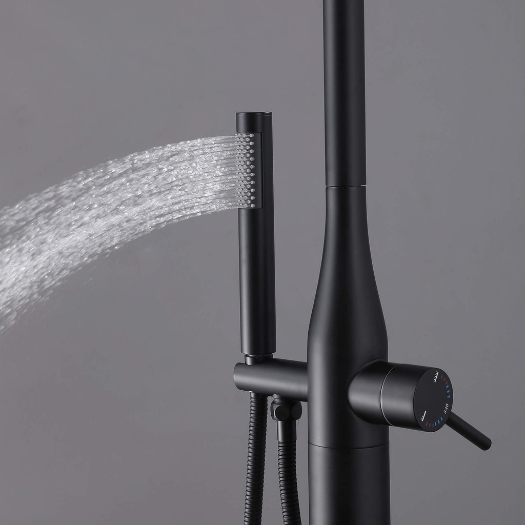 Herrselsam Solardusche 40L Solar Gartendusche Inkl. Schutzhaube | Warmes Wasser Max. 60°C Ohne Stromanschluss Pooldusche Camping Mit Handbrause Und Schwenkbarem Regenduschkopf, Schwarz