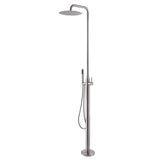 Freestanding Stainless Steel Outdoor Shower for Poolside with Handheld Shower & Drench Head