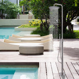 Freestanding Stainless Steel Outdoor Shower for Poolside with Handheld Shower & Drench Head