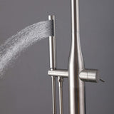 Freestanding Stainless Steel Outdoor Shower for Poolside with Handheld Shower & Drench Head
