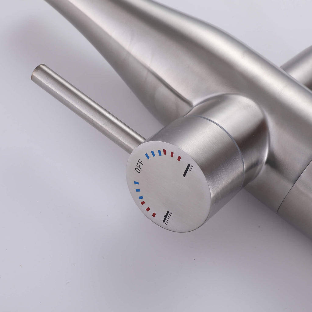 Freestanding Stainless Steel Outdoor Shower for Poolside with Handheld Shower & Drench Head