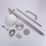 Freestanding Stainless Steel Outdoor Shower for Poolside with Handheld Shower & Drench Head