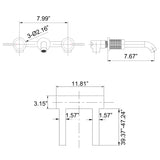 Wall Mount Faucet Solid Brass Bathroom Sink Faucet with 2 Knurled Handles JK0165