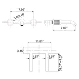 Wall Mount Bathroom with 2 Brass knurled Handles and Rough in Valve Included
