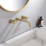Wall Mount Bathroom with 2 Brass knurled Handles and Rough in Valve Included