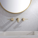 Wall Mount Bathroom with 2 Brass knurled Handles and Rough in Valve Included