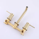 Wall Mount Bathroom with 2 Brass knurled Handles and Rough in Valve Included