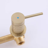 Brushed Gold Knurled 2 Handle Wall Mount Bathroom Faucet JK0166