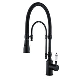 Kitchen Faucet with Sprayer Single Handle Brass Tap 360° Swivel Dual Spray Modes