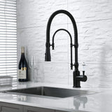 Kitchen Faucet with Sprayer Single Handle Brass Tap 360° Swivel Dual Spray Modes