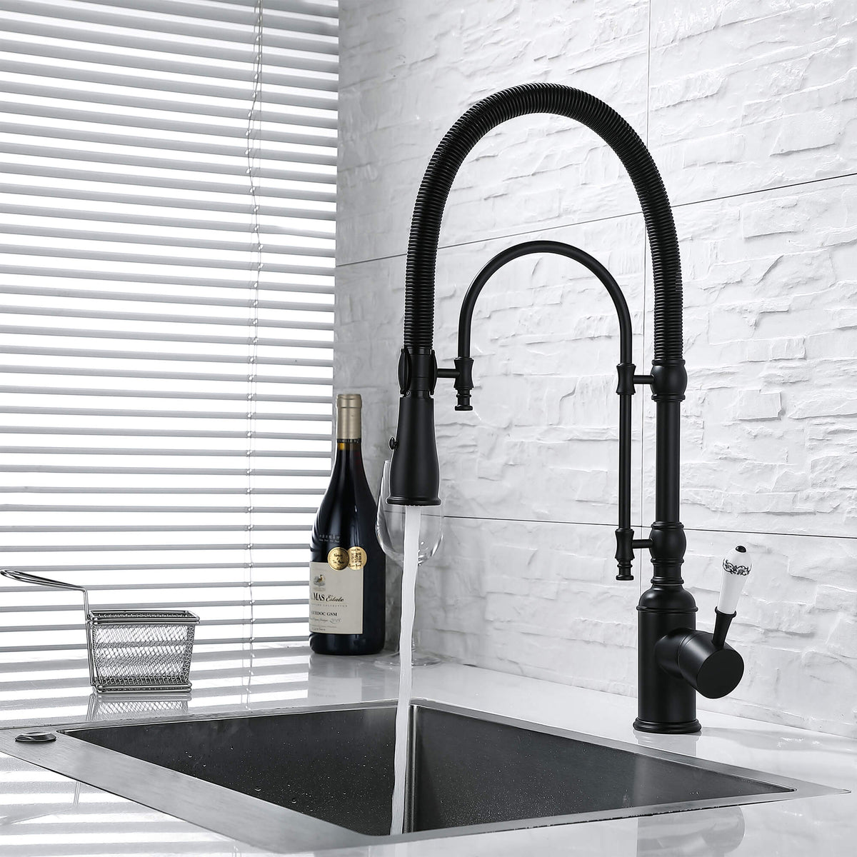 High Arc Pull-Down Kitchen Faucet with Swivel Spout and Single Handle