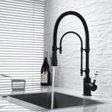 Kitchen Faucet with Sprayer Single Handle Brass Tap 360° Swivel Dual Spray Modes