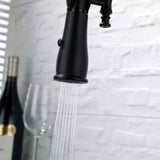 Kitchen Faucet with Sprayer Single Handle Brass Tap 360° Swivel Dual Spray Modes