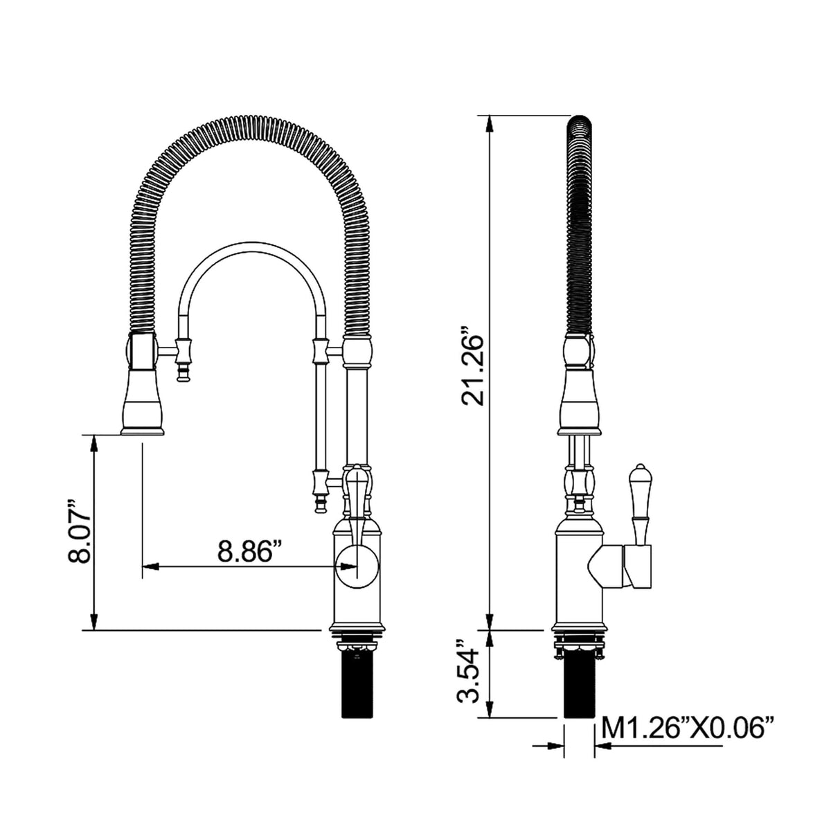 High Arc Pull-Down Kitchen Faucet with Swivel Spout and Single Handle