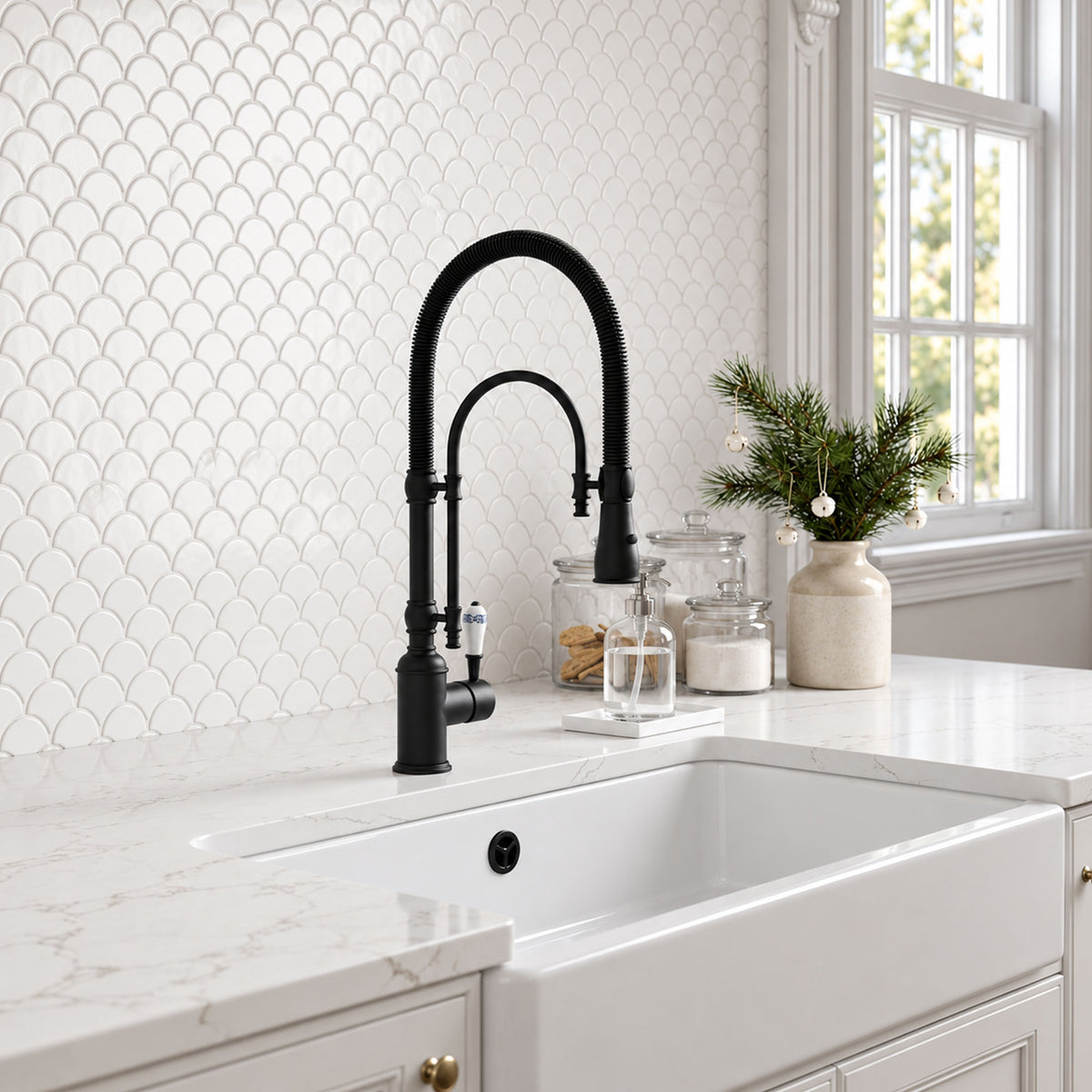 High Arc Pull-Down Kitchen Faucet with Swivel Spout and Single Handle