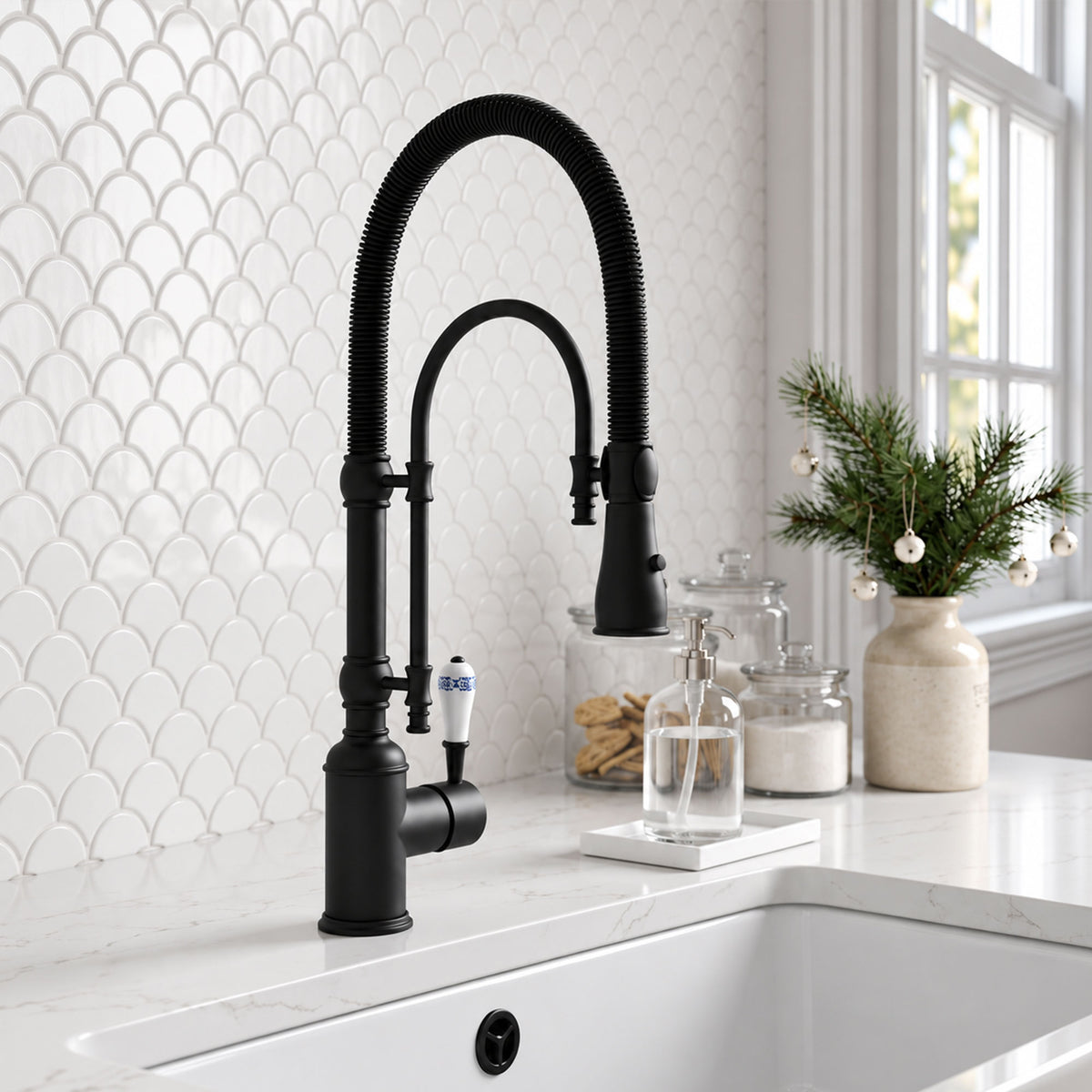 High Arc Pull-Down Kitchen Faucet with Swivel Spout and Single Handle