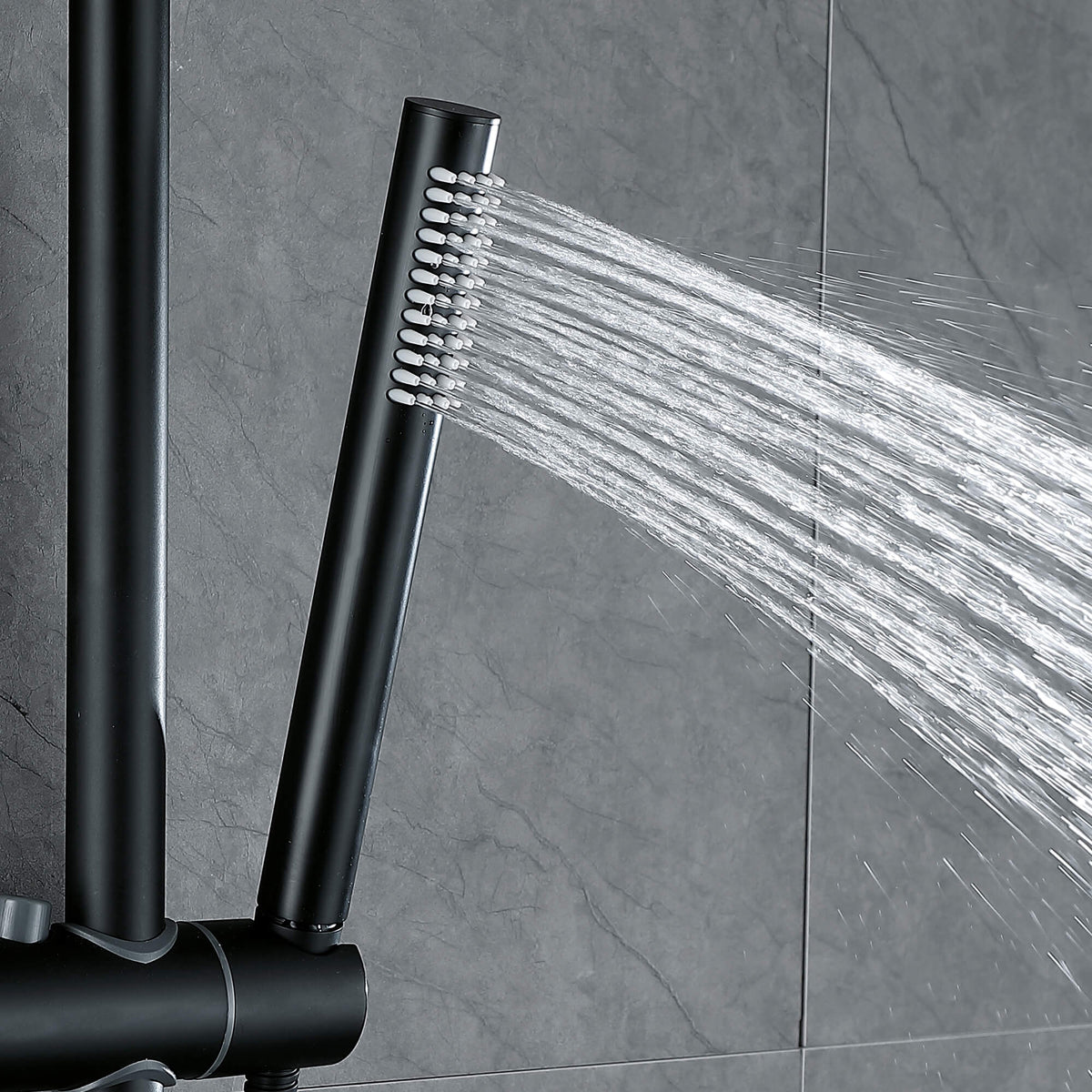 Exposed Rain Shower Kit with Tub Spout and Slide Bar