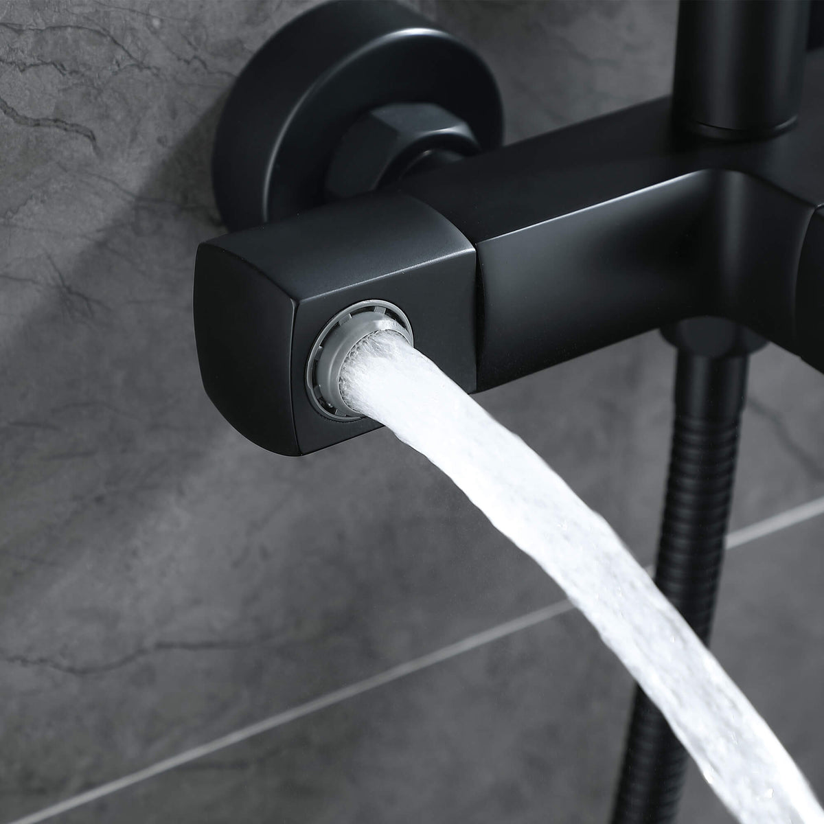 Exposed Rain Shower Kit with Tub Spout and Slide Bar