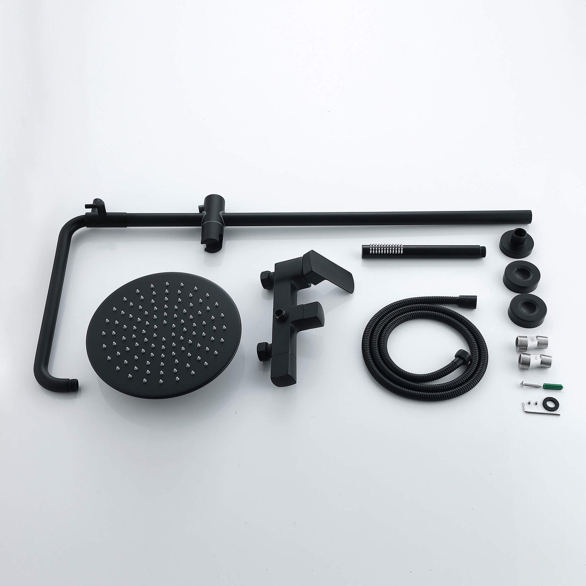 Exposed Rain Shower Kit with Tub Spout and Slide Bar