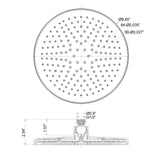 Luxury Round High Pressure Rain Shower Head Adjustable Swivel Ball Durable ABS Wall and Ceiling-Mounted