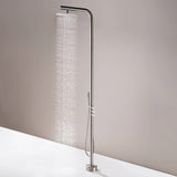 Freestanding Outdoor Shower with Handheld Sprayer and 12-Inch Showerhead